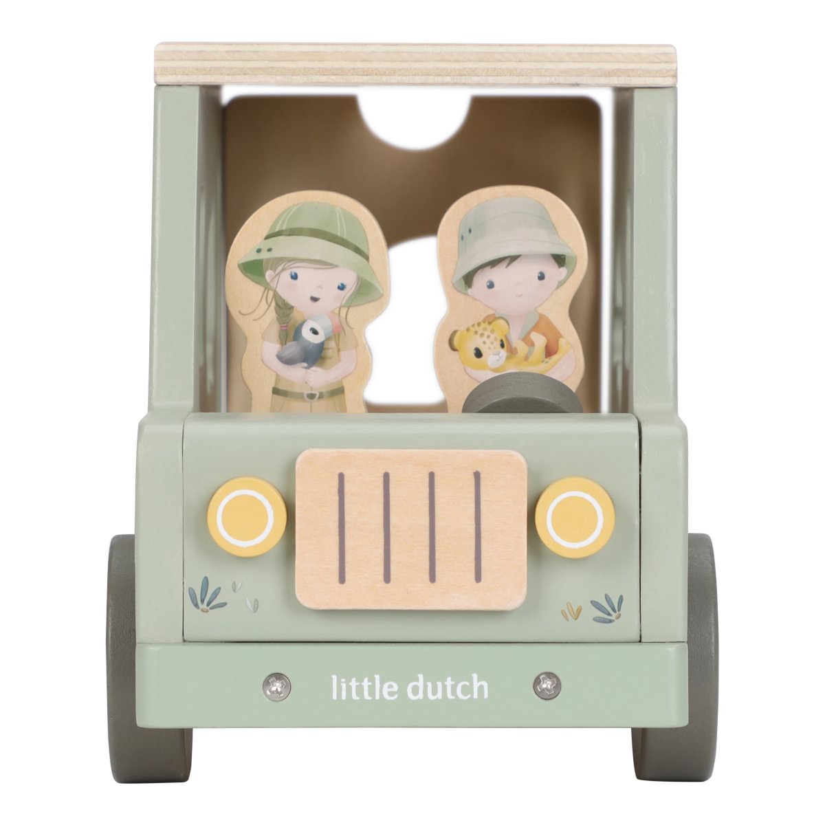 Little Dutch Formensortierer Auto aus Holz – Safari Friends FSC