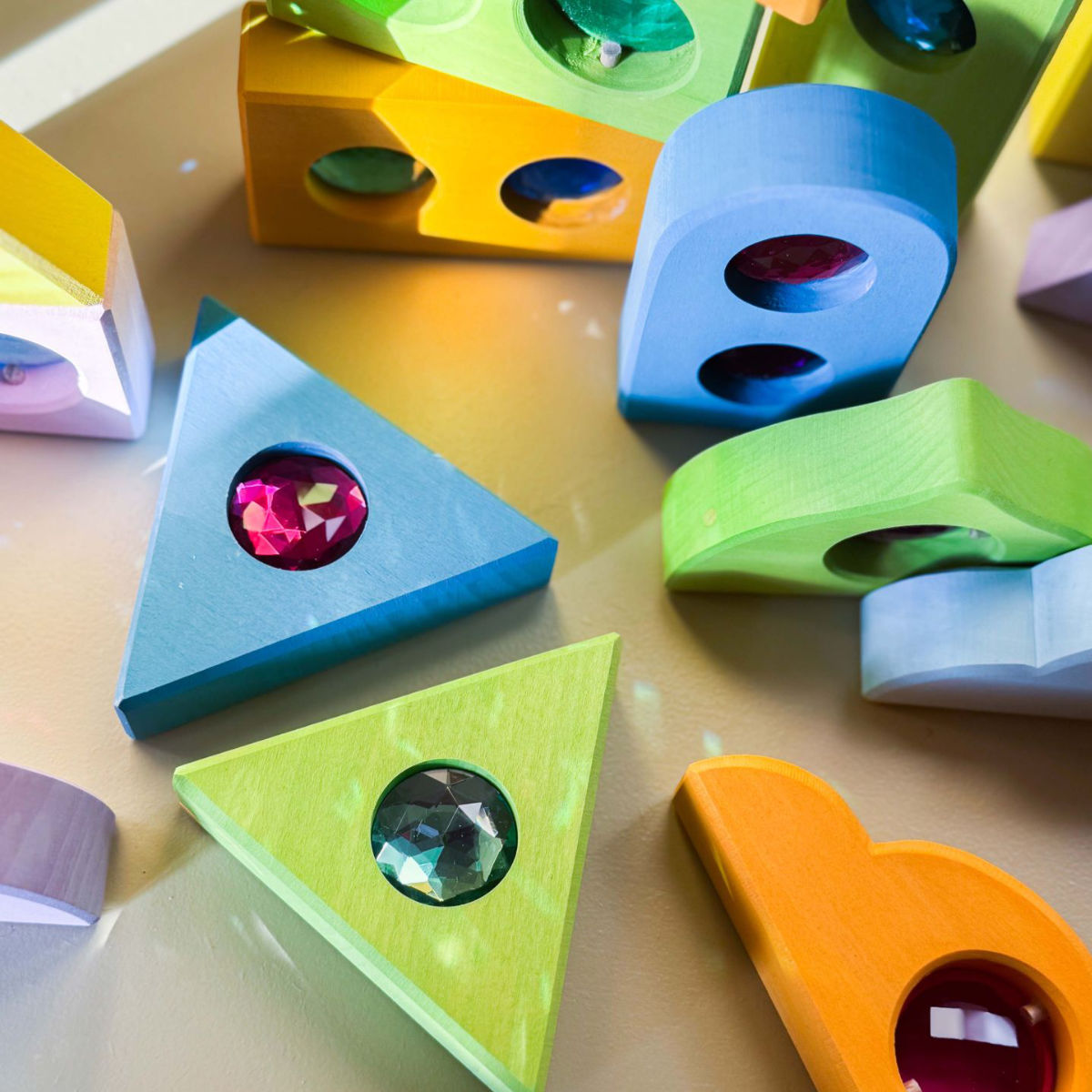 Bauspiel Funkeldächern 12-teilig Pastell