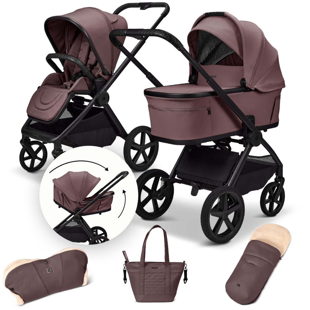 Moon Gio Fold Kinderwagen Summer End Set inkl. Zubehör – Tonka