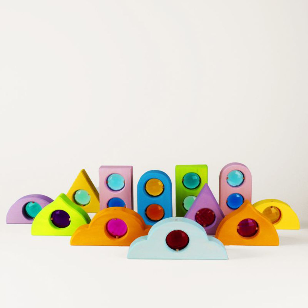 Bauspiel Märchenfenstern Pastell 12-teilig