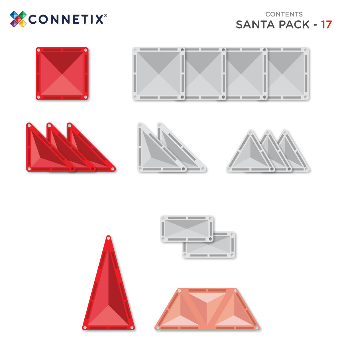 Connetix Magnetbausteine Weihnachtsmann-Set – 17 Teile