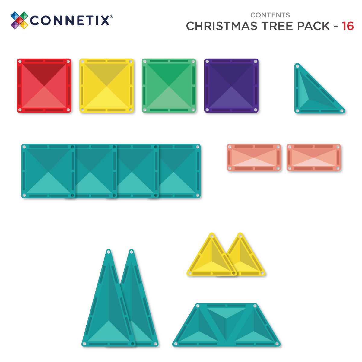 Connetix Magnetbausteine Weihnachtsbaum-Set – 16 Teile