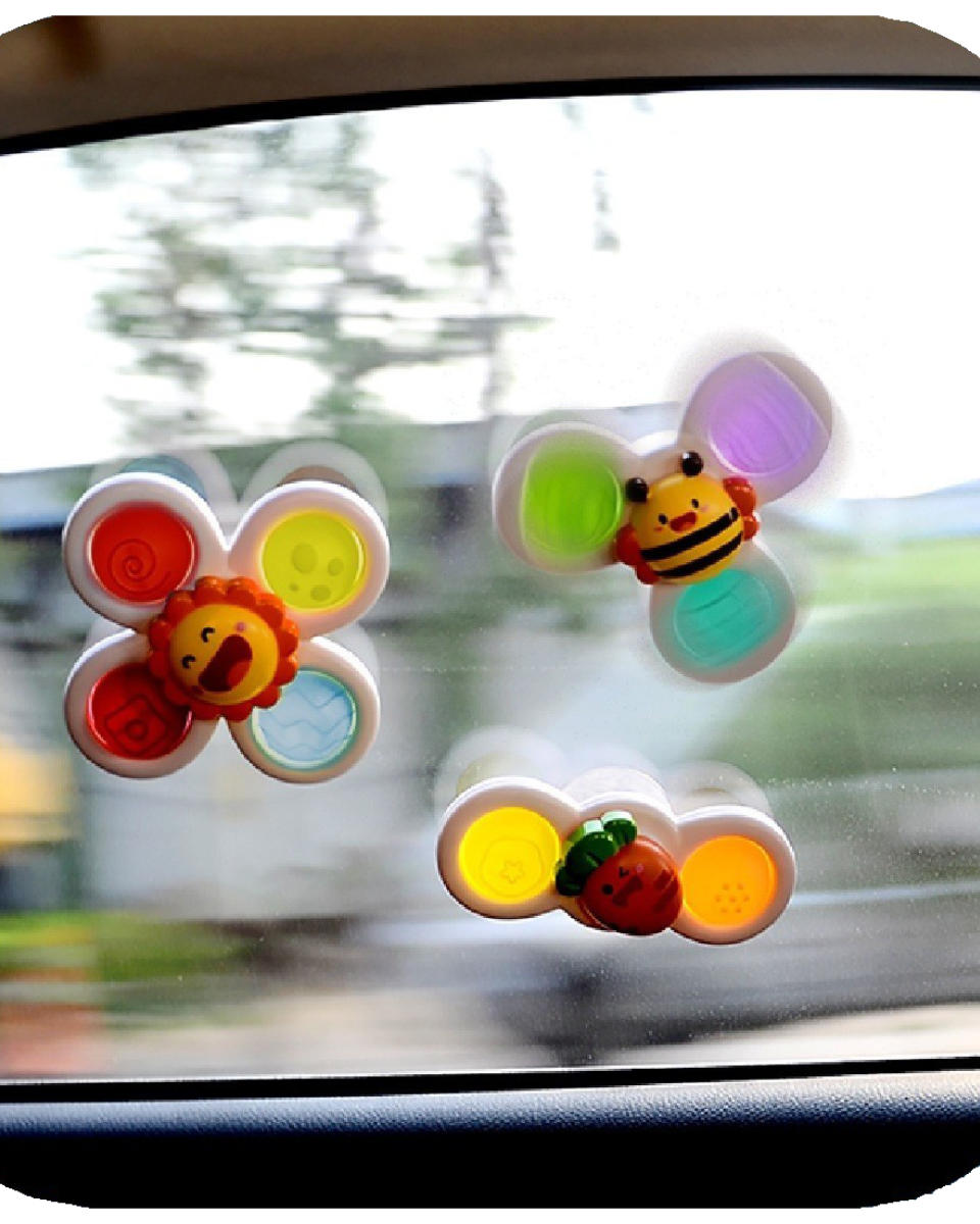 Fresh Kid Sensorik-Spinner mit Saugnapf – 3er-Set