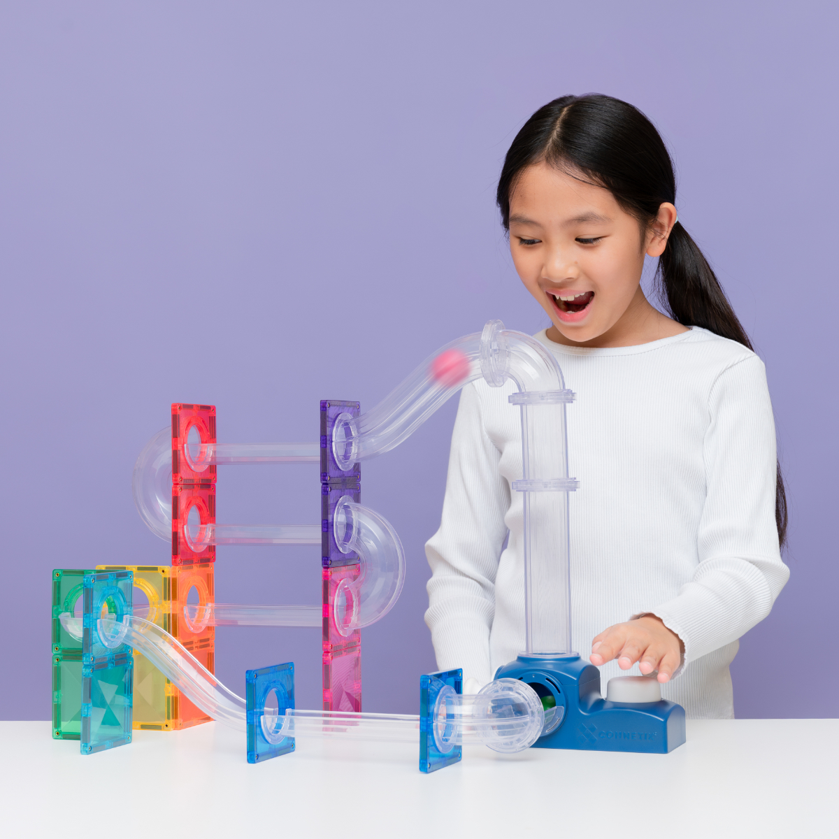 Connetix Ball Run Launcher Kugelbahn Set - 47 Teile