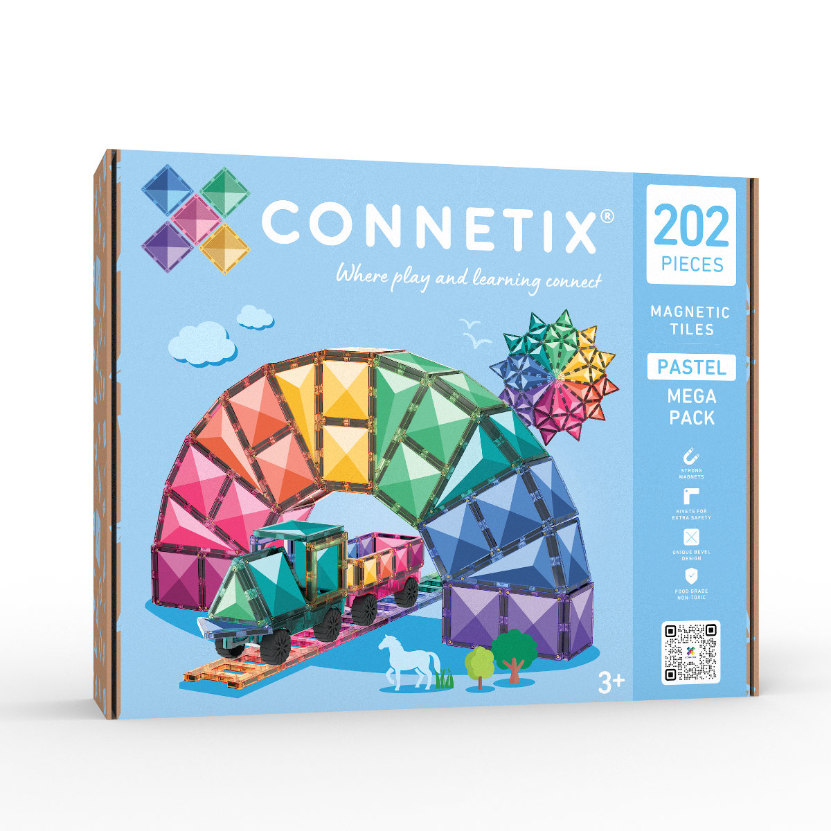 Connetix Magnetische Bausteine Pastel Mega Pack – 202 Teile