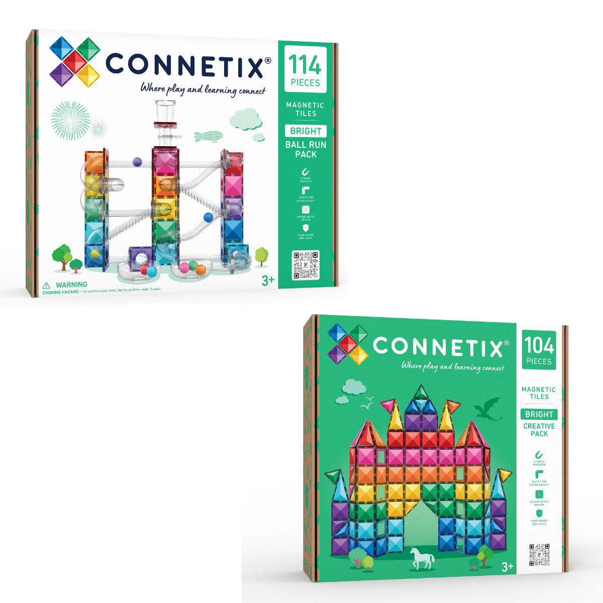Connetix Magnetbausteine Bright Creative Ball Run Bundle – 218 Teile