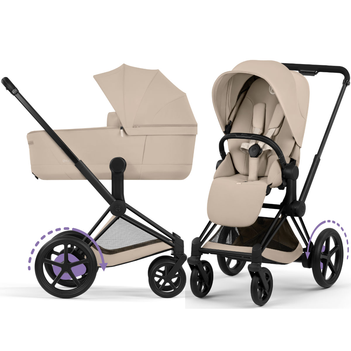 Cybex Priam Kinderwagen in Beige - Vorderansicht