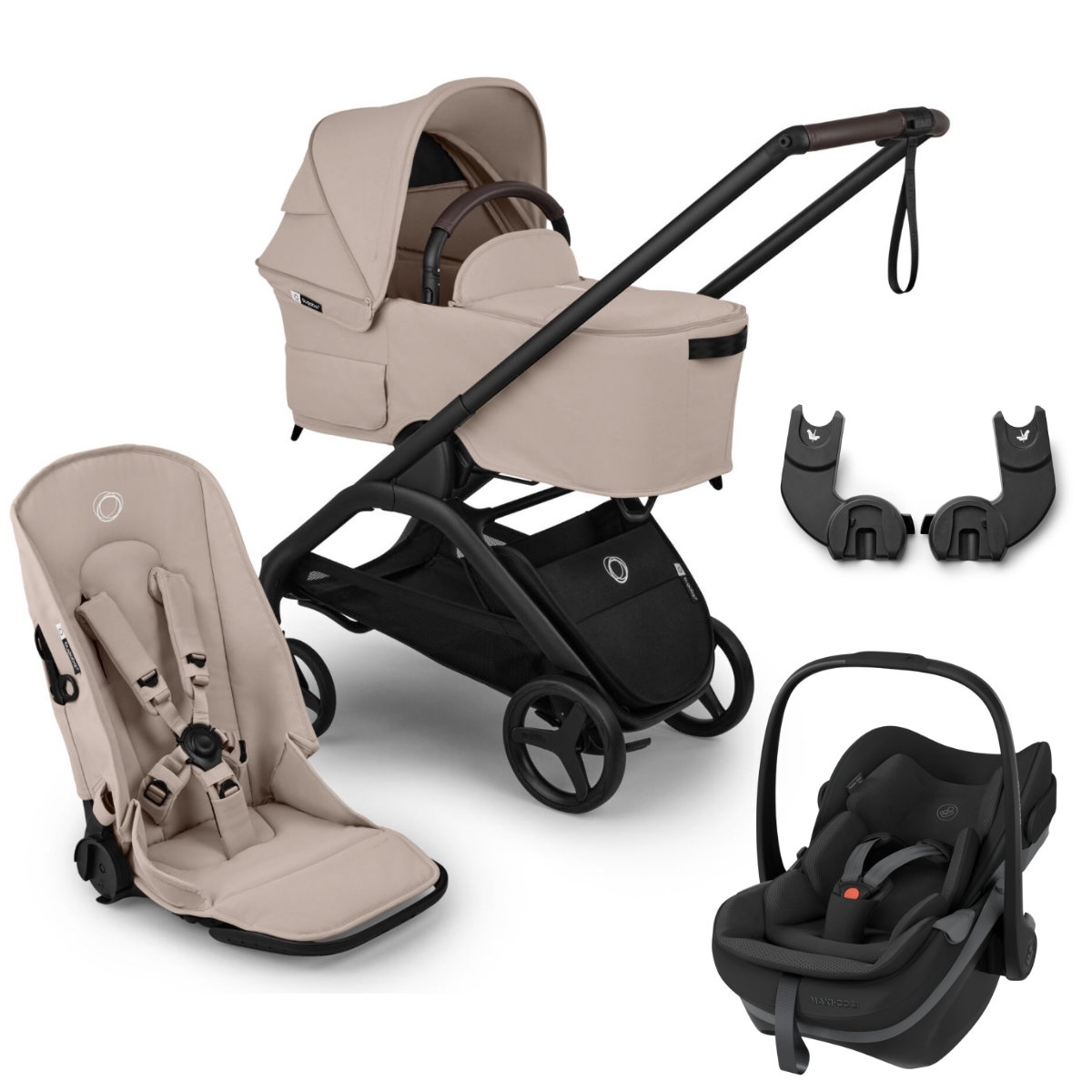 Bugaboo Dragonfly Plus Kinderwagen Set 3 in 1 inkl. Maxi Cosi Pebble Slide Pro i-Size Babyschale