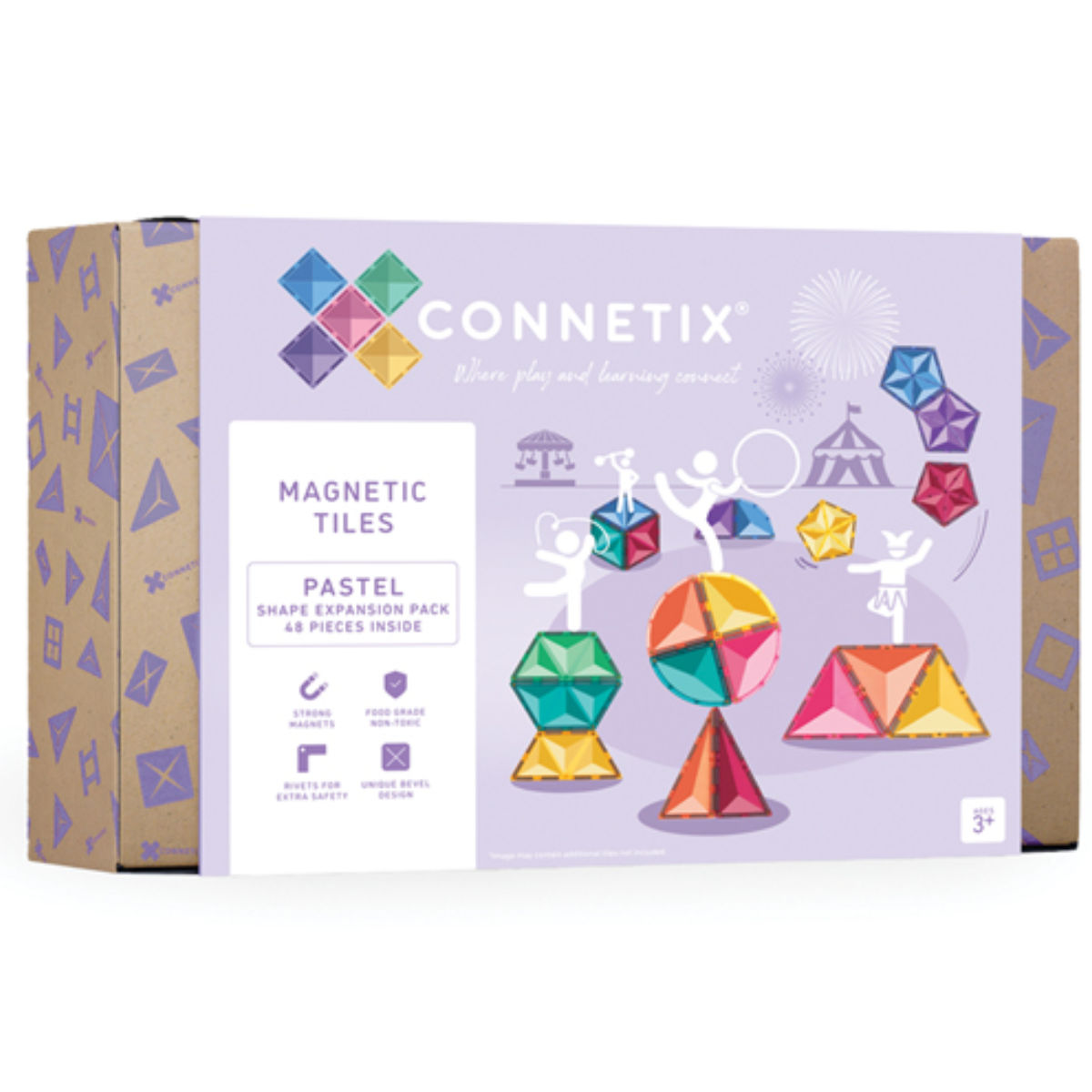 Connetix Pastel Form Ergänzungsset - 48 Teile