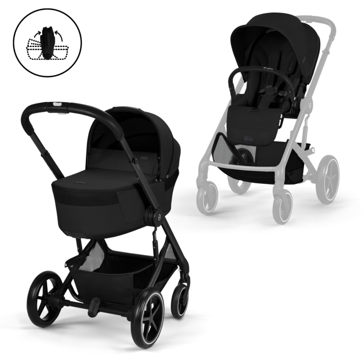Cybex Balios S Lux Kombikinderwagen mit faltbarer Babywanne