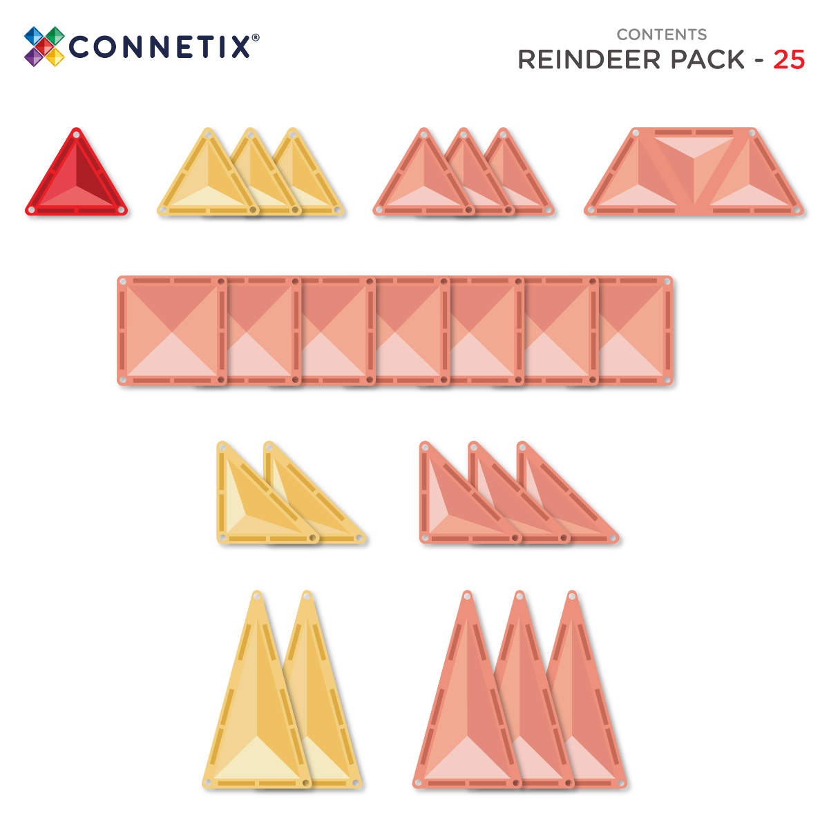 Connetix Magnetbausteine Weihnachts-Rentier-Set – 25 Teile