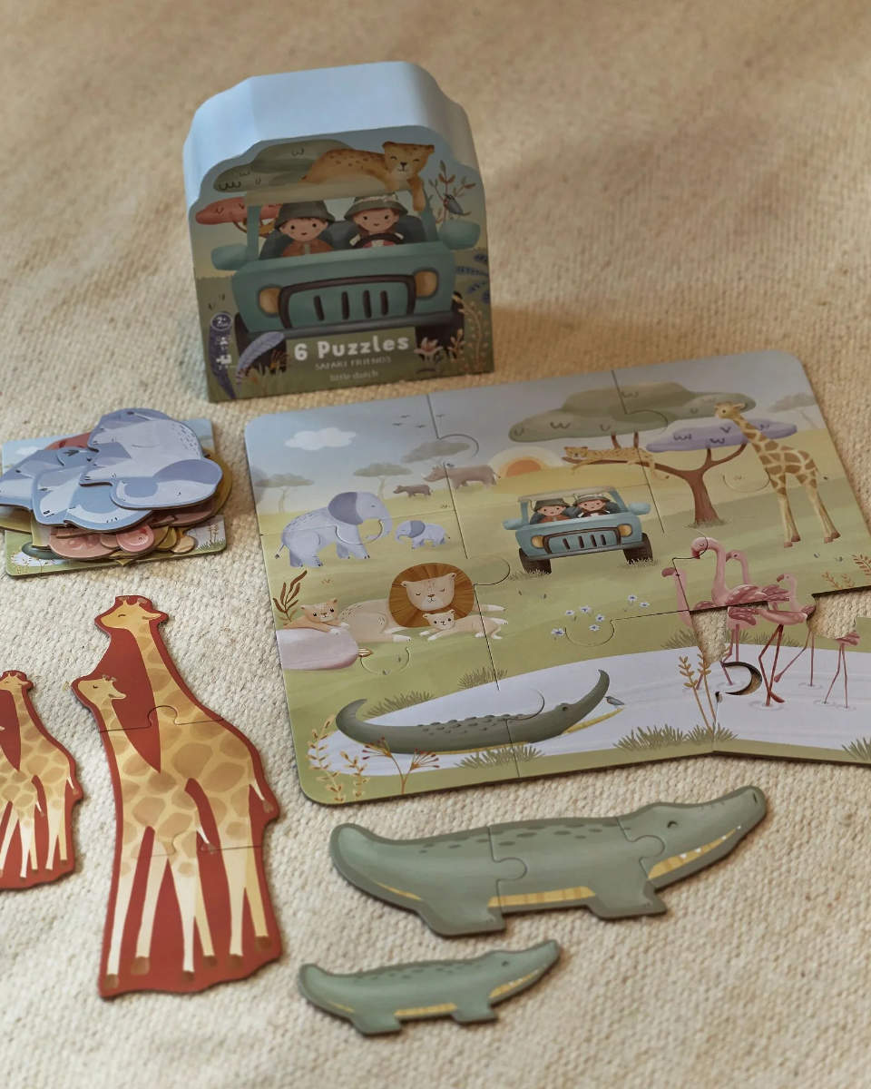 Little Dutch Puzzle 6er-Set – Safari Friends FSC