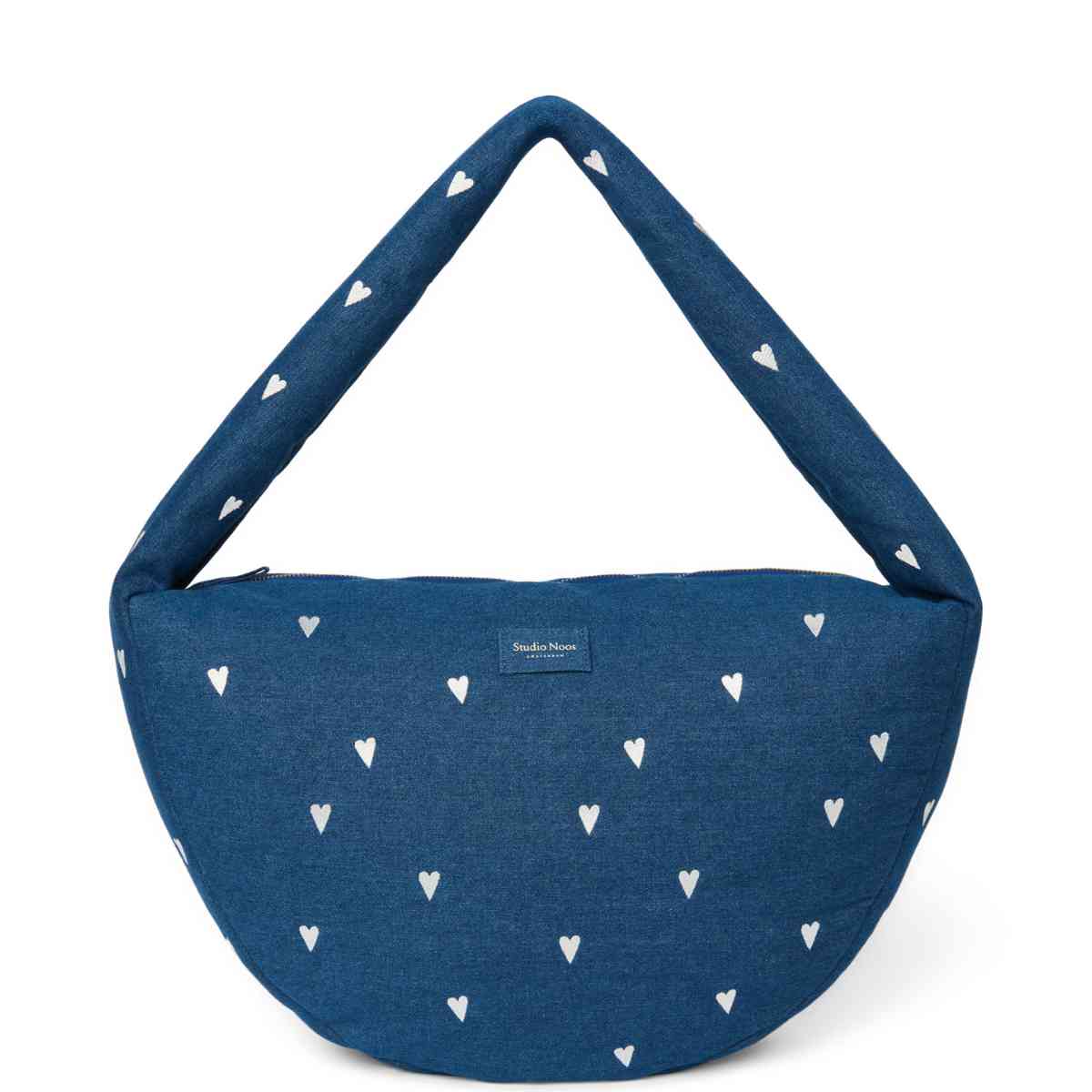 Studio Noos Tasche in Blau mit Herzen - Vorderansicht – 6153324470432