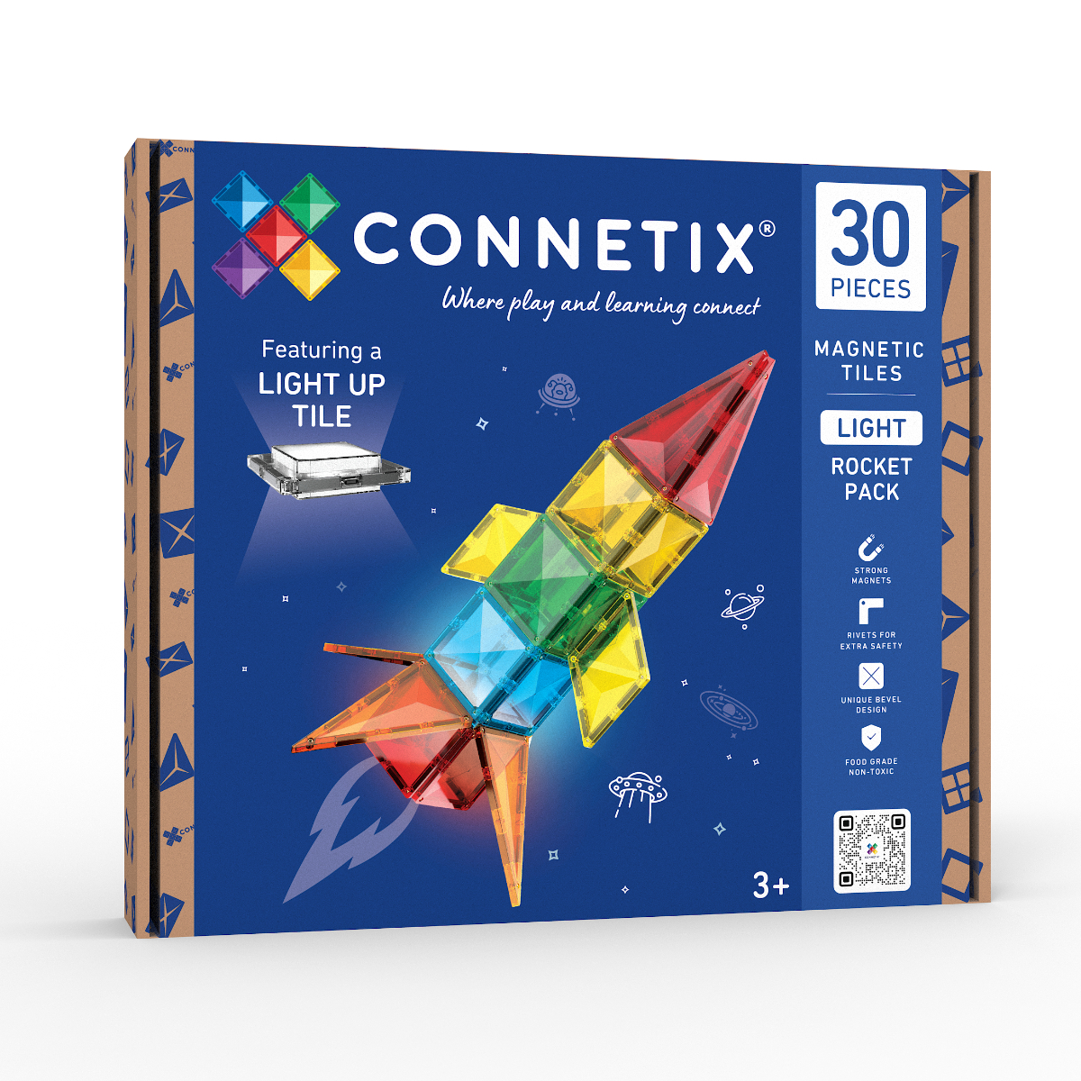 Connetix Magnetbausteine Light Rocket Pack - 30 Teile