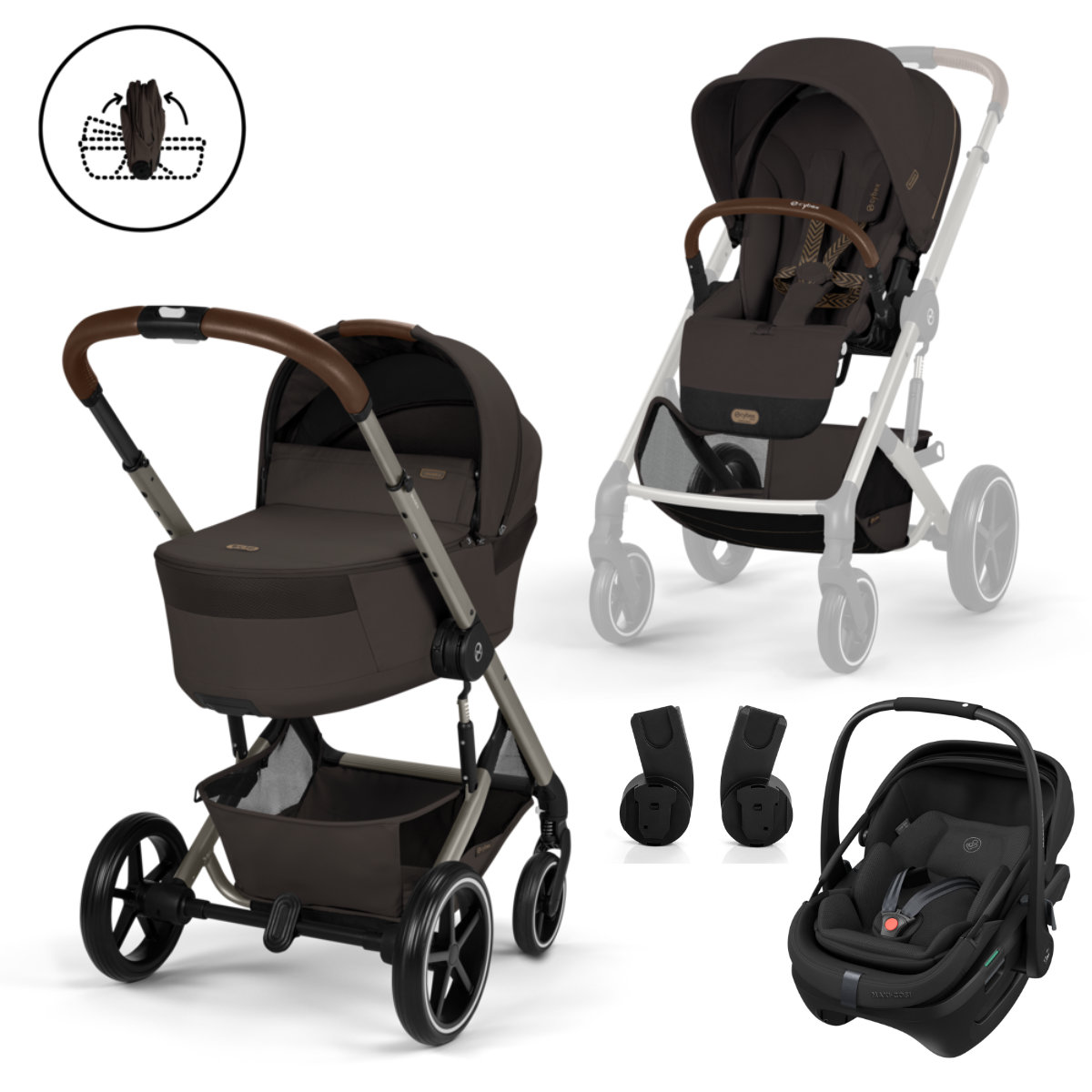 Cybex Balios S Lux Kombikinderwagen inkl. Maxi Cosi Coral Slide