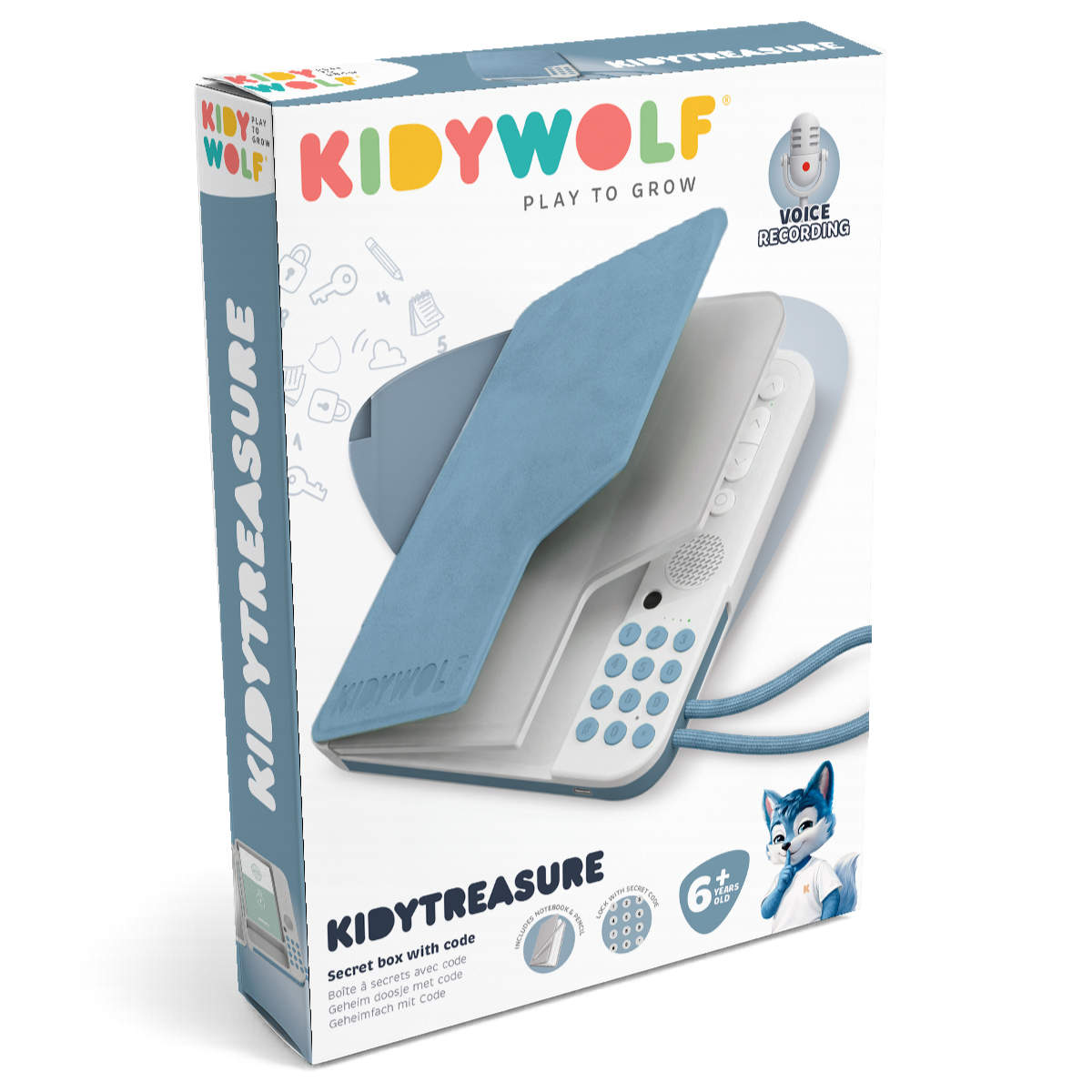 Kidywolf KIDYTREASURE Tagebuch mit digitalem Zahlenschloss