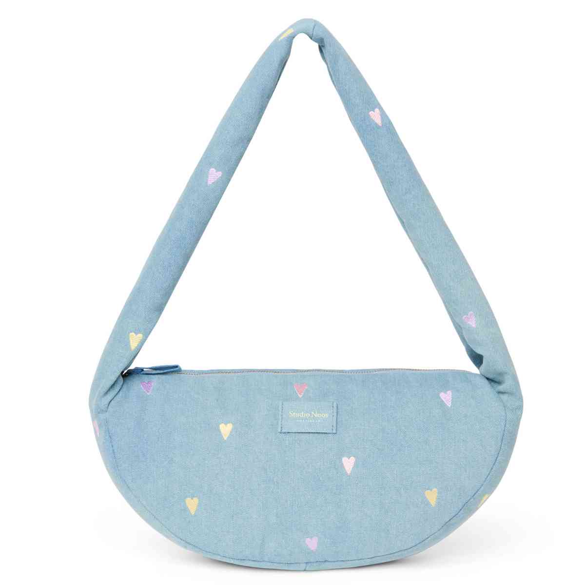 Studio Noos Tasche mit Herzmuster in Blau - Vorderansicht