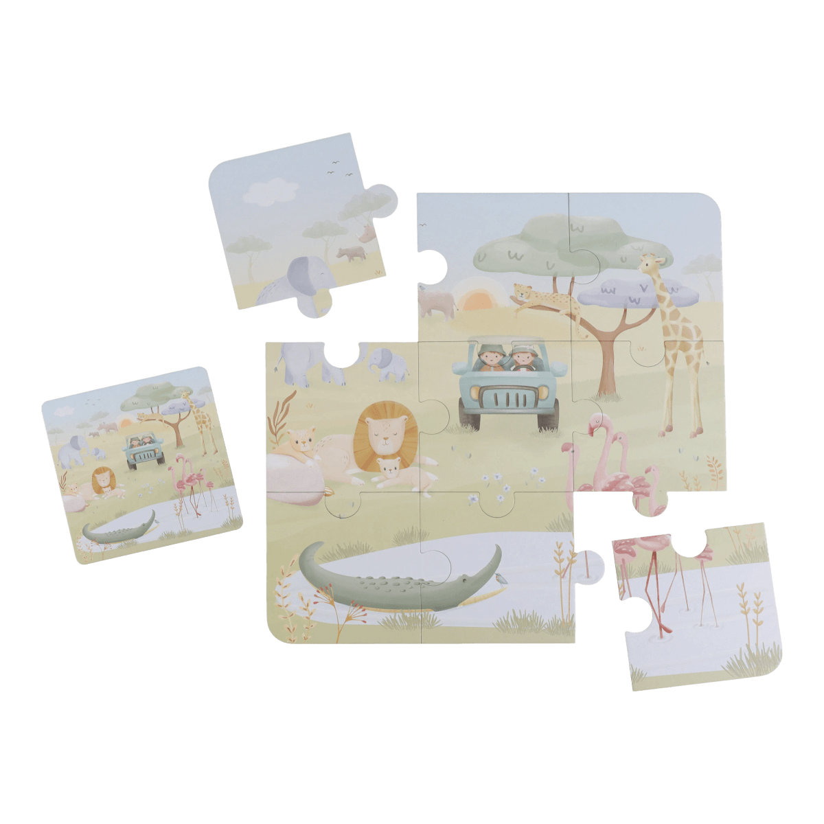 Little Dutch Puzzle 6er-Set – Safari Friends FSC