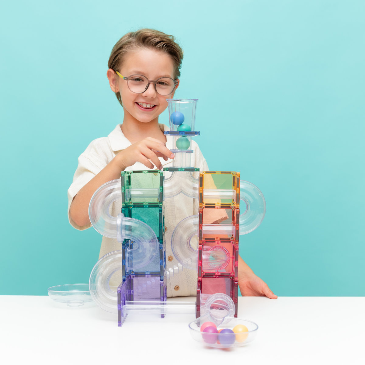 Connetix Magnetbausteine Pastel Mega Ball Run Bundle – 316 Teile