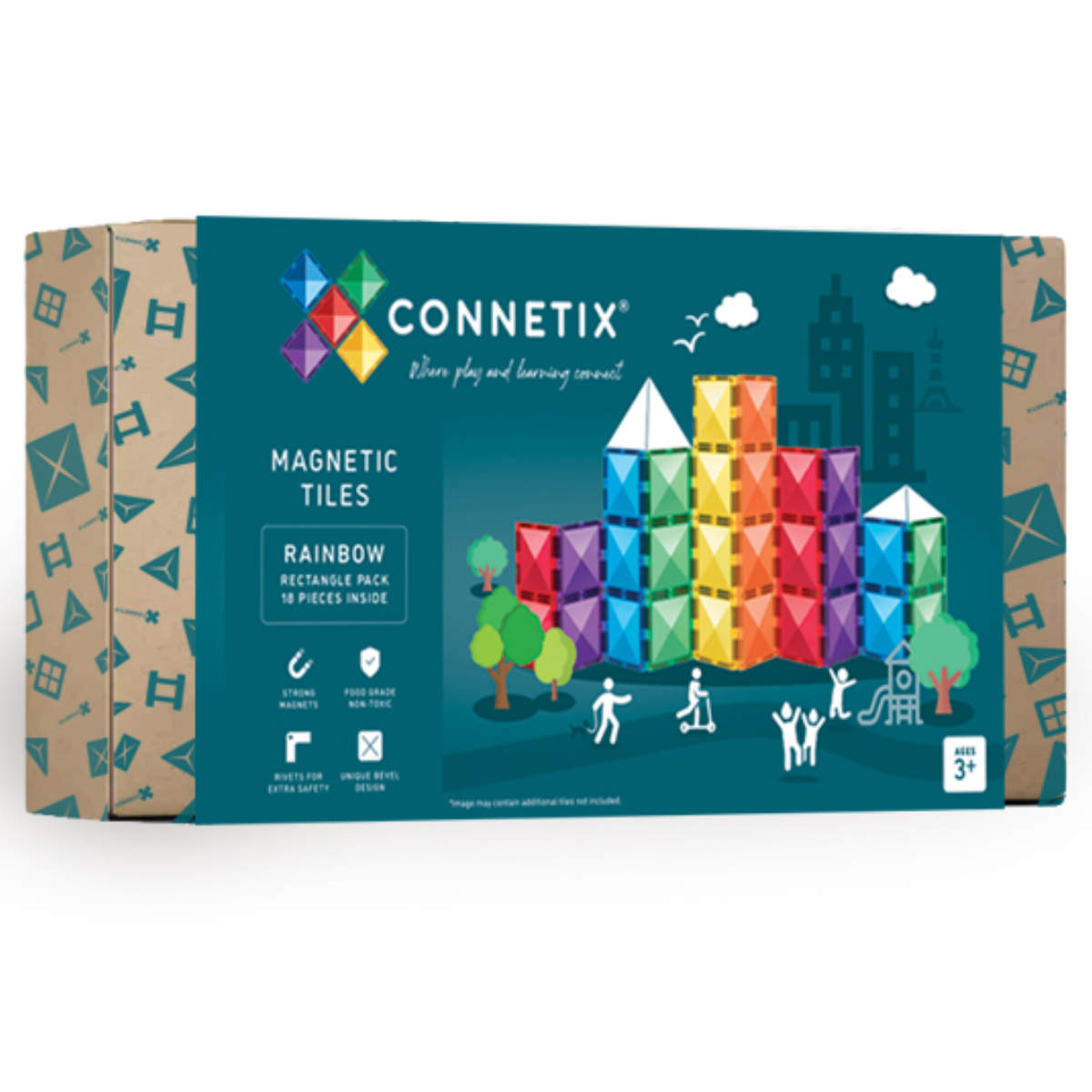 Connetix Magnetbausteine Rainbow Rectangle - 18 Teile