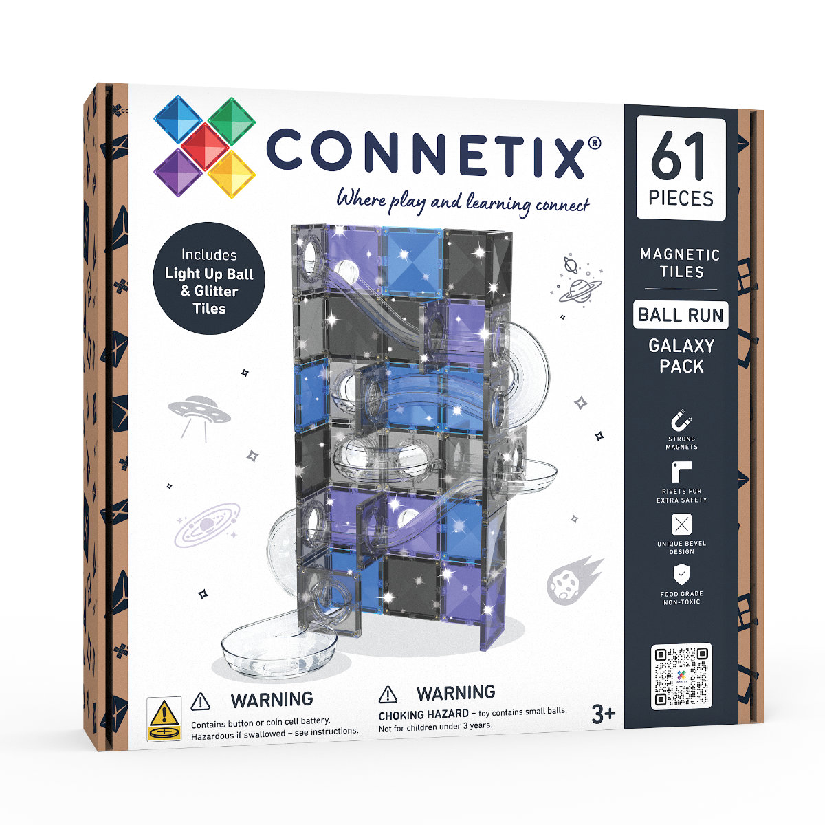 Connetix Magnetbausteine Ball Run Galaxy Pack - 61 Teile