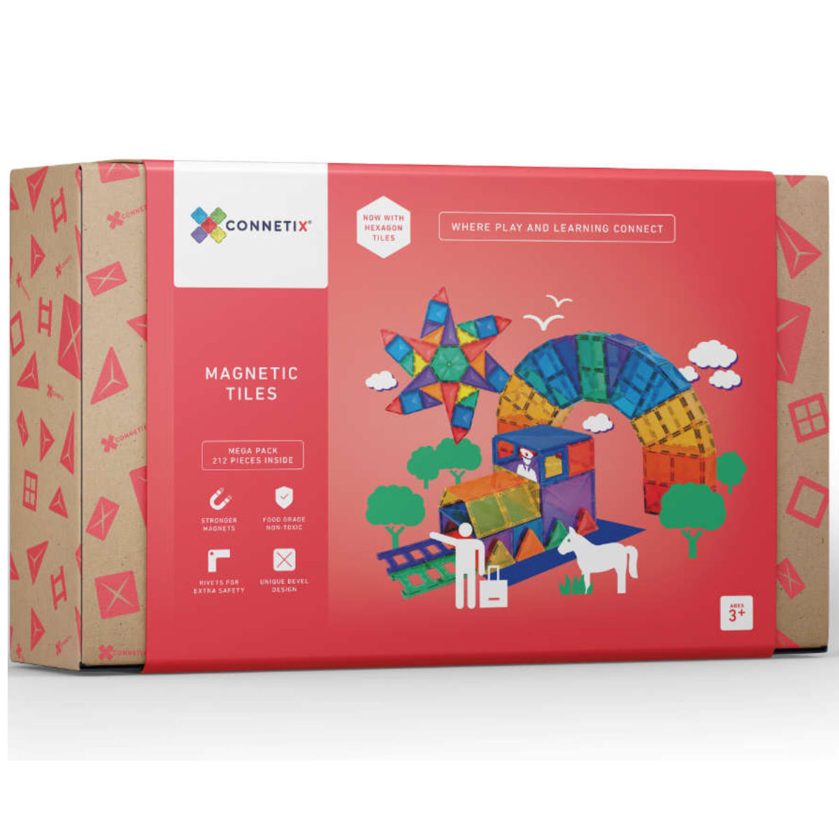 Connetix Magnetbausteine Rainbow - 212 Teile - Mega Pack