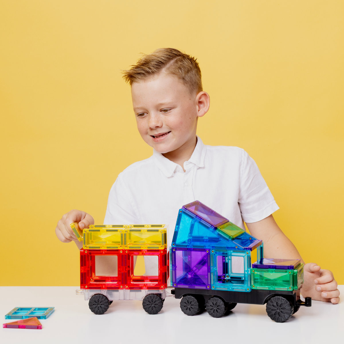 Connetix Magnetbausteine Bright Creative Transport Bundle – 154 Teile