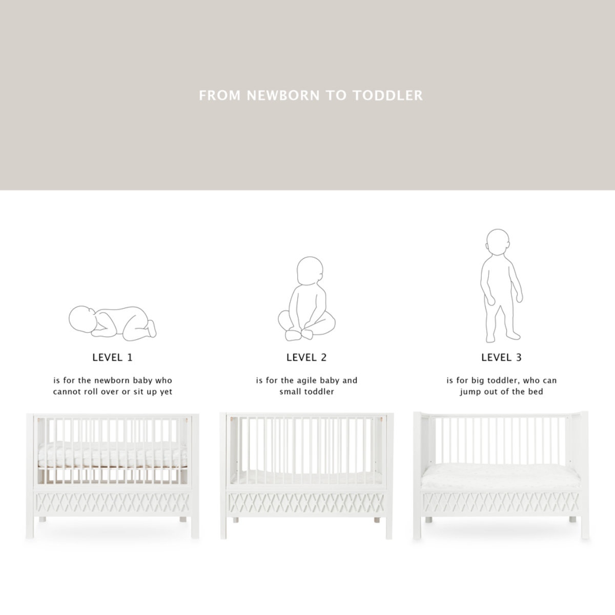 Cam Cam Copenhagen Harlequin Babybett, 60x120cm, FSC Mix