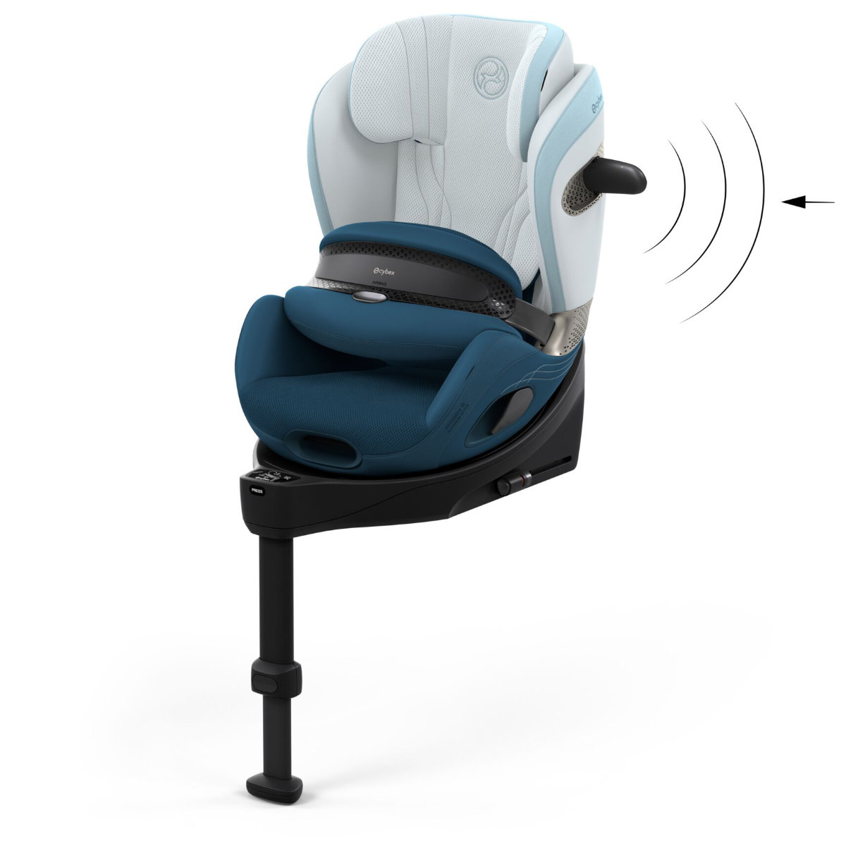 Cybex Anoris Si Airbag i-Size Kindersitz (15 Monate–7 Jahre) mit integrierter Basisstation