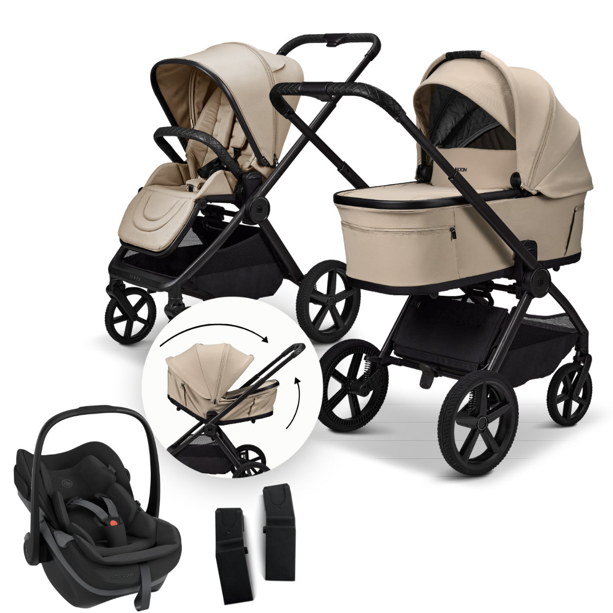 Moon Gio Fold Kinderwagen Set 3 in 1 inkl. Maxi Cosi Pebble Slide Pro Babyschale