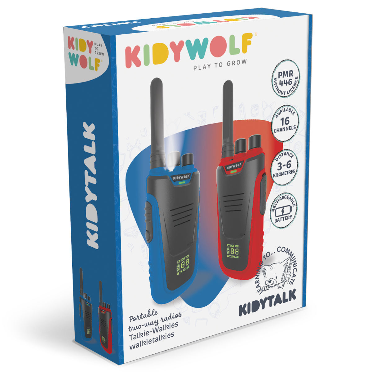 Kidywolf Kidytalk Walkie-Talkies mit LED-Taschenlampe