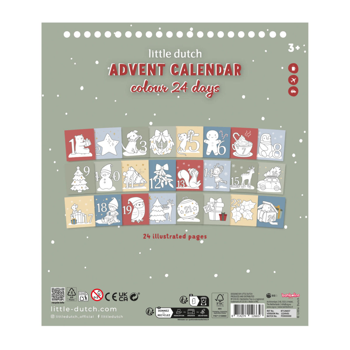 Little Dutch Adventskalender Malbuch – Weihnachten