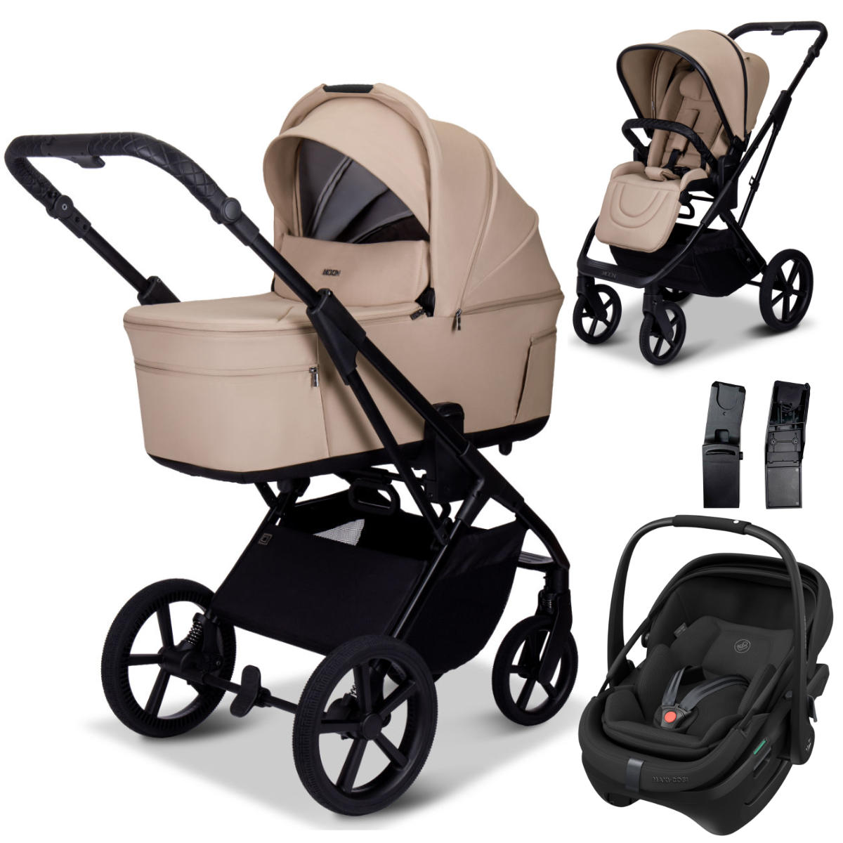 Moon Ciao Fold Kinderwagen Set 3 in 1 mit Maxi Cosi Coral Slide Pro i-Size
