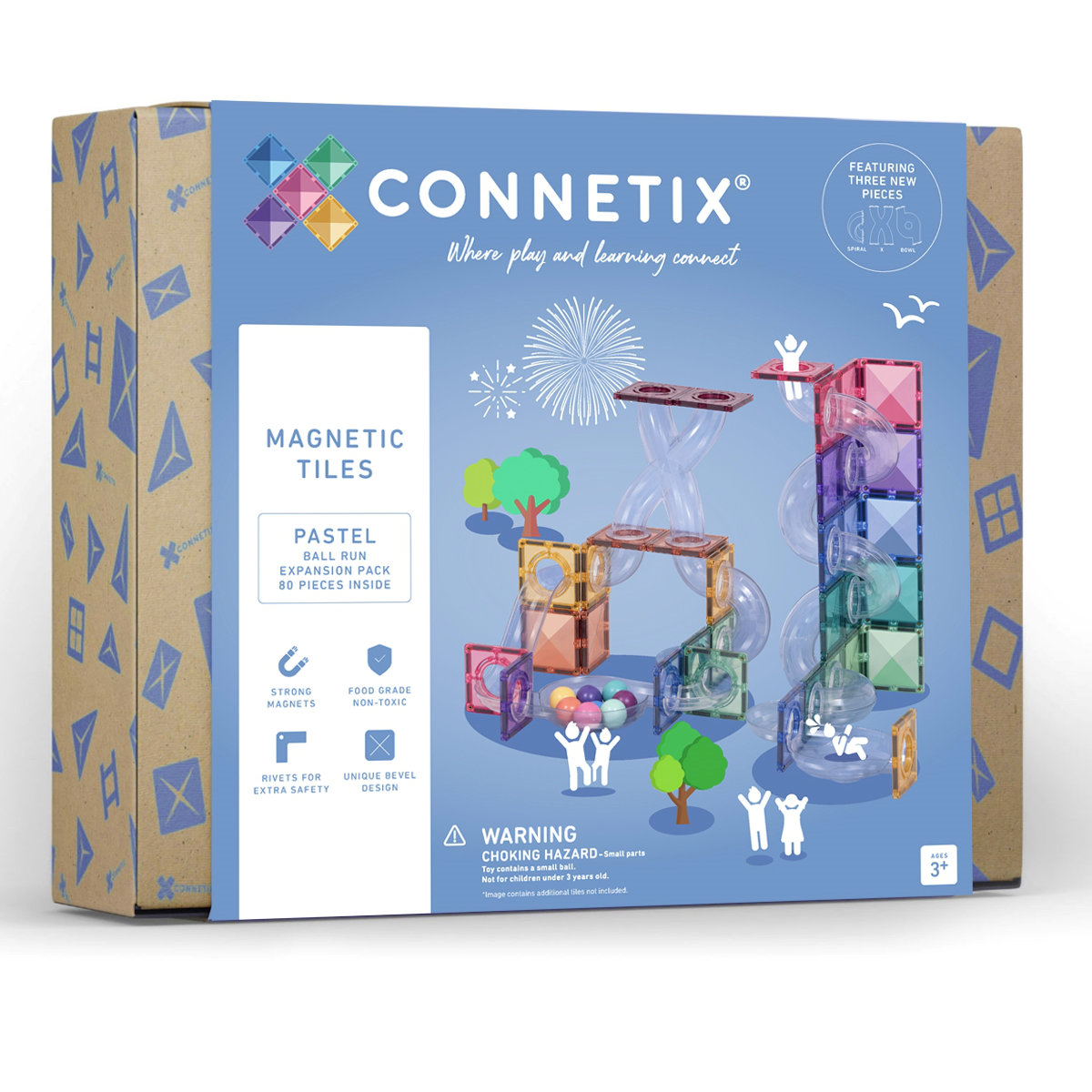 Connetix Ergänzungsset Kugelbahn Ball Run Pastel - 80 Teile