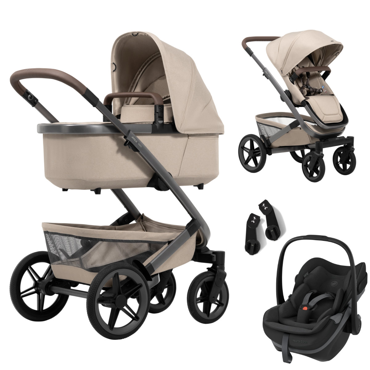 Joolz Geo 5 Kinderwagen in Beige - schräge Ansicht