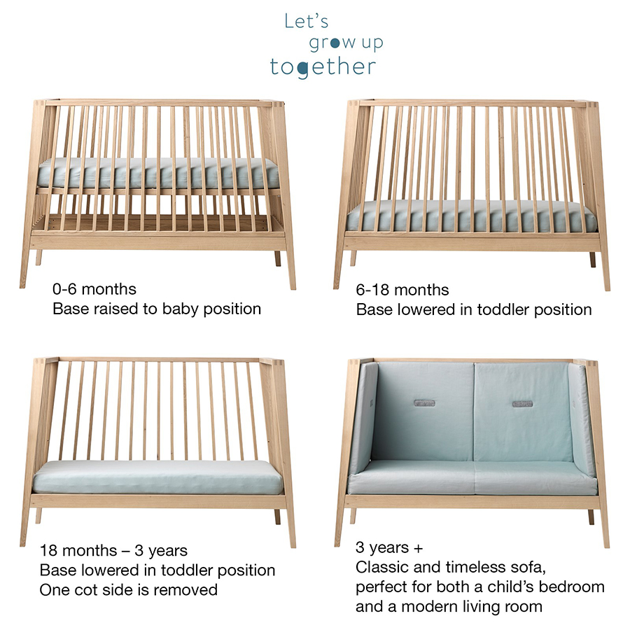 Leander Linea Babybett oh Matratze