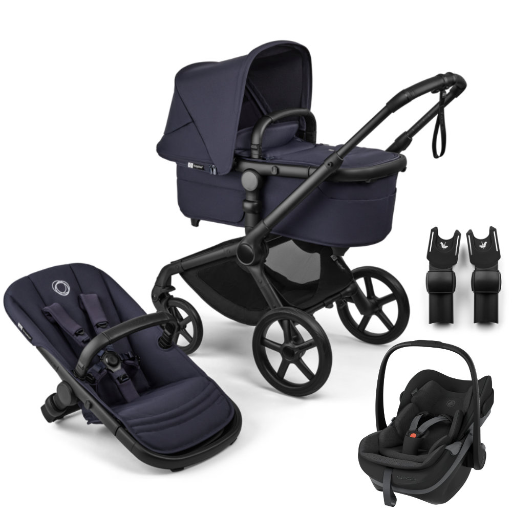 Bugaboo Fox 5 Renew Kinderwagen in Dunkelblau - schräge Ansicht