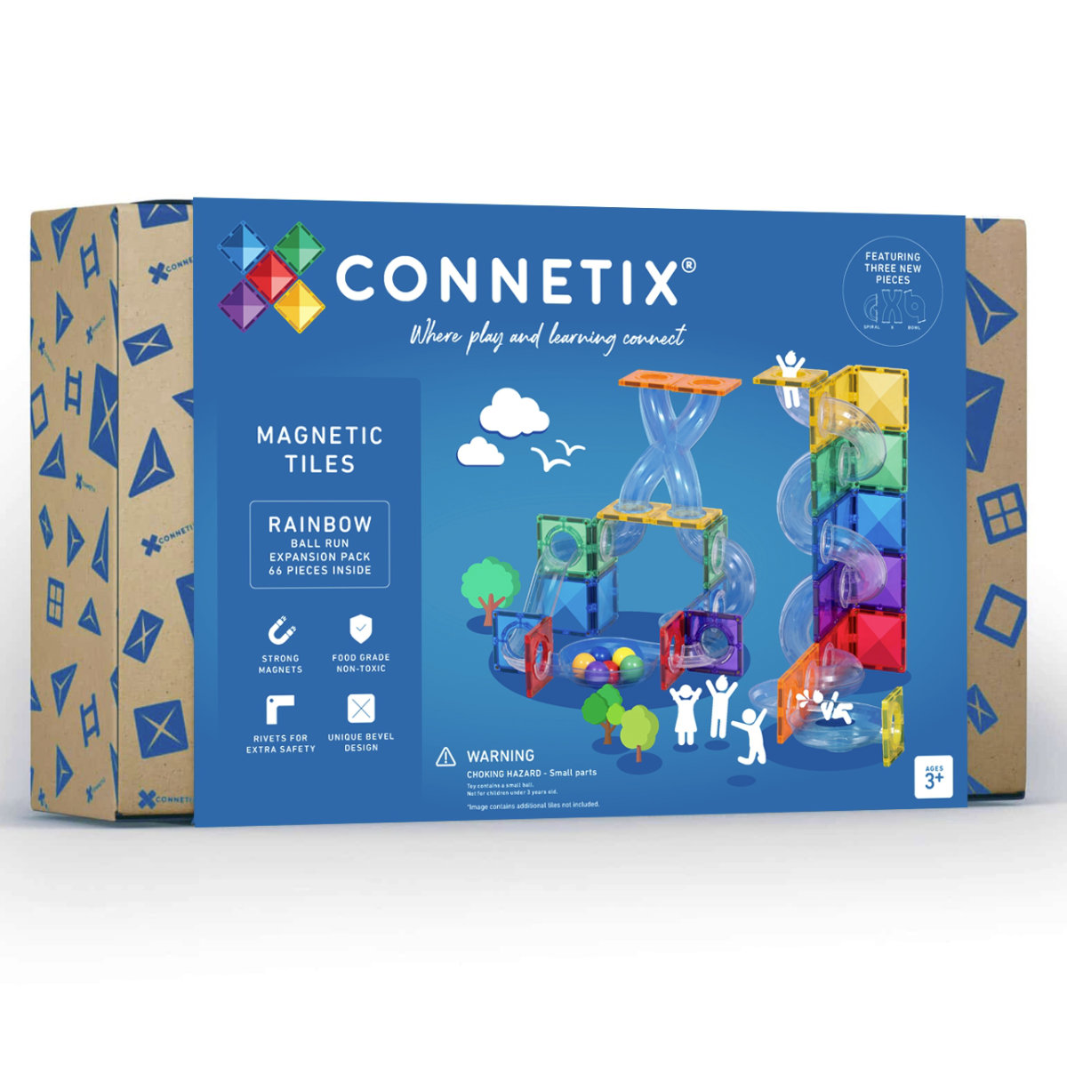 Connetix Ergänzungsset Kugelbahn Ball Run Rainbow - 66 Teile