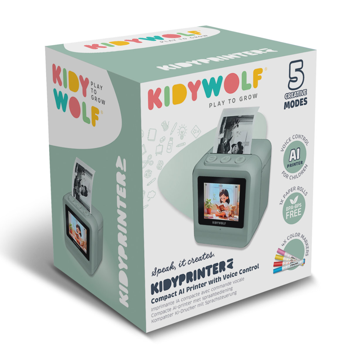 Kidywolf KIDYPRINTER AI – KI-Drucker für Kinder