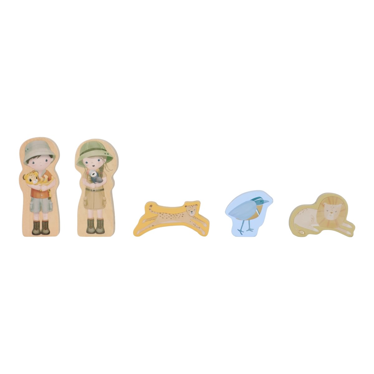 Little Dutch Formensortierer Auto aus Holz – Safari Friends FSC