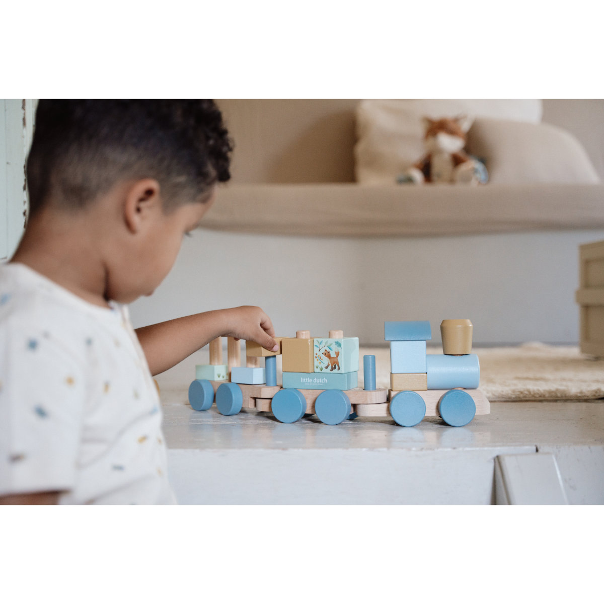 Little Dutch Holz Eisenbahn mit Steck-Formen FSC