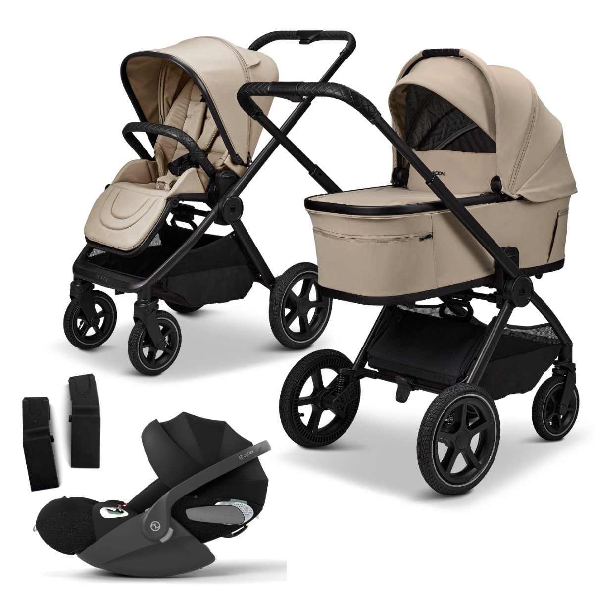 Moon Gio Fold Air Kinderwagen Set 3 in 1 inkl. Cybex Cloud T i-Size Babyschale