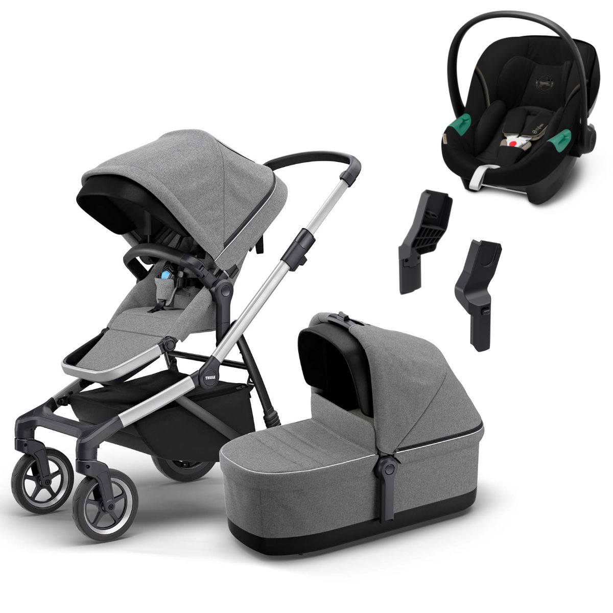 Thule Sleek Kinderwagen 3 in 1 inkl. Cybex Aton S2 I-Size Babyschale