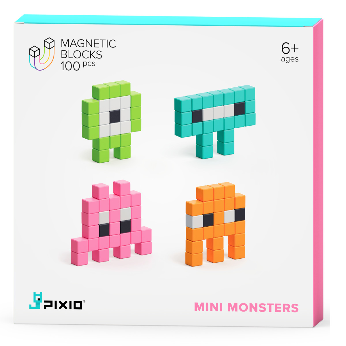 PIXIO Magnetische Bausteinwürfel Mini Monsters 100 Stk