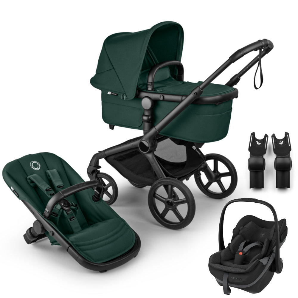 Bugaboo Fox 5 Renew Kinderwagen in Dunkelgrün - schräge Ansicht