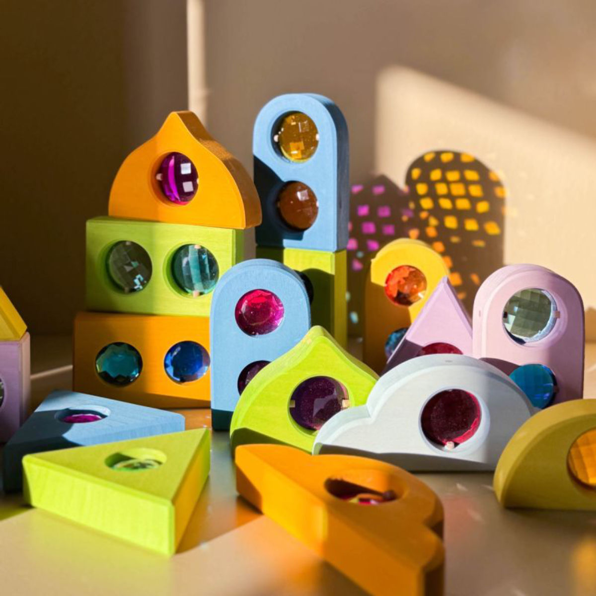 Bauspiel Märchenfenstern Pastell 12-teilig