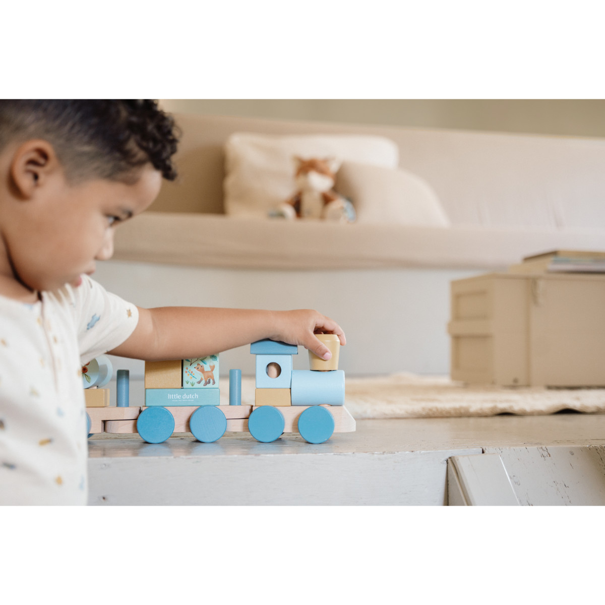 Little Dutch Holz Eisenbahn mit Steck-Formen FSC
