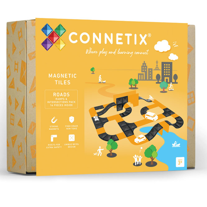 Connetix Magnetbausteine Rampen & Kreuzungen Set - 16 Teile