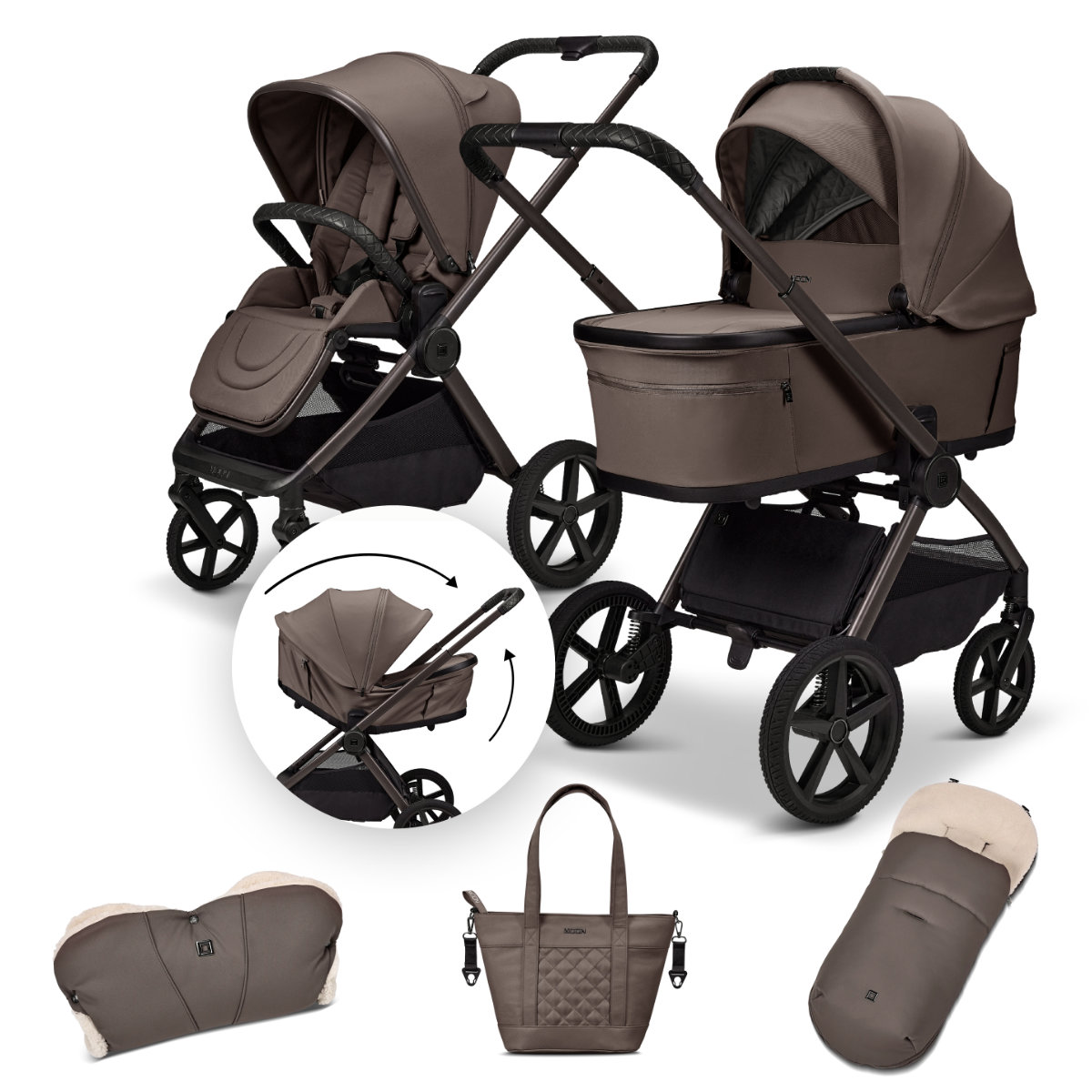Moon Gio Fold Kinderwagen Essential Set inkl. Zubehör