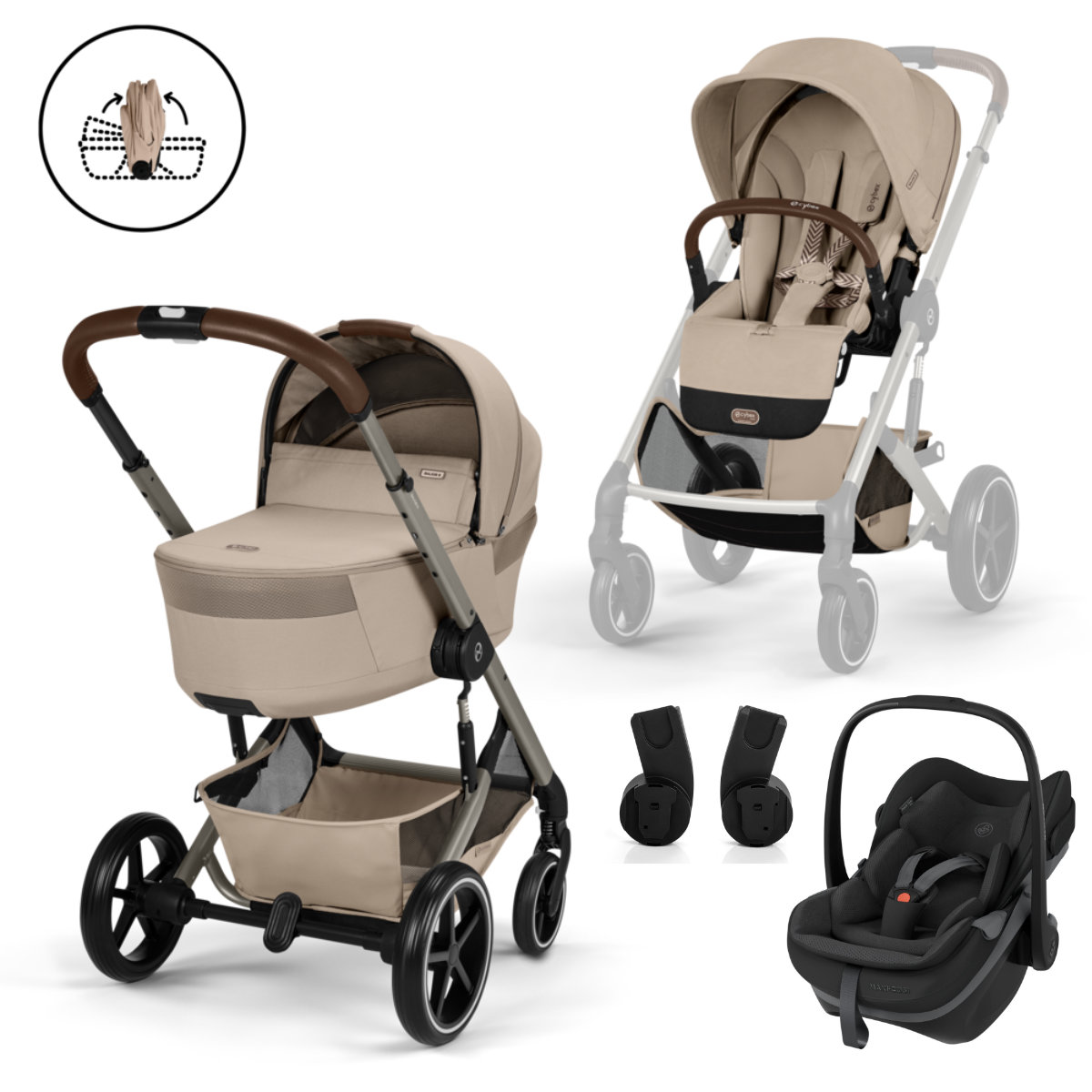 Cybex Balios S Lux Kombikinderwagen inkl. Maxi Cosi Pebble Slide
